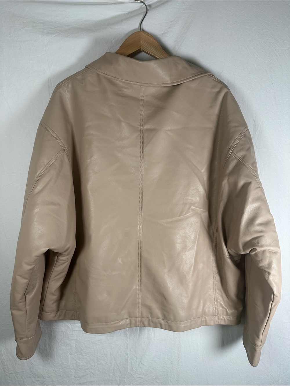 Kenneth Cole Beige Leather Jacket - Picture 5 of 5